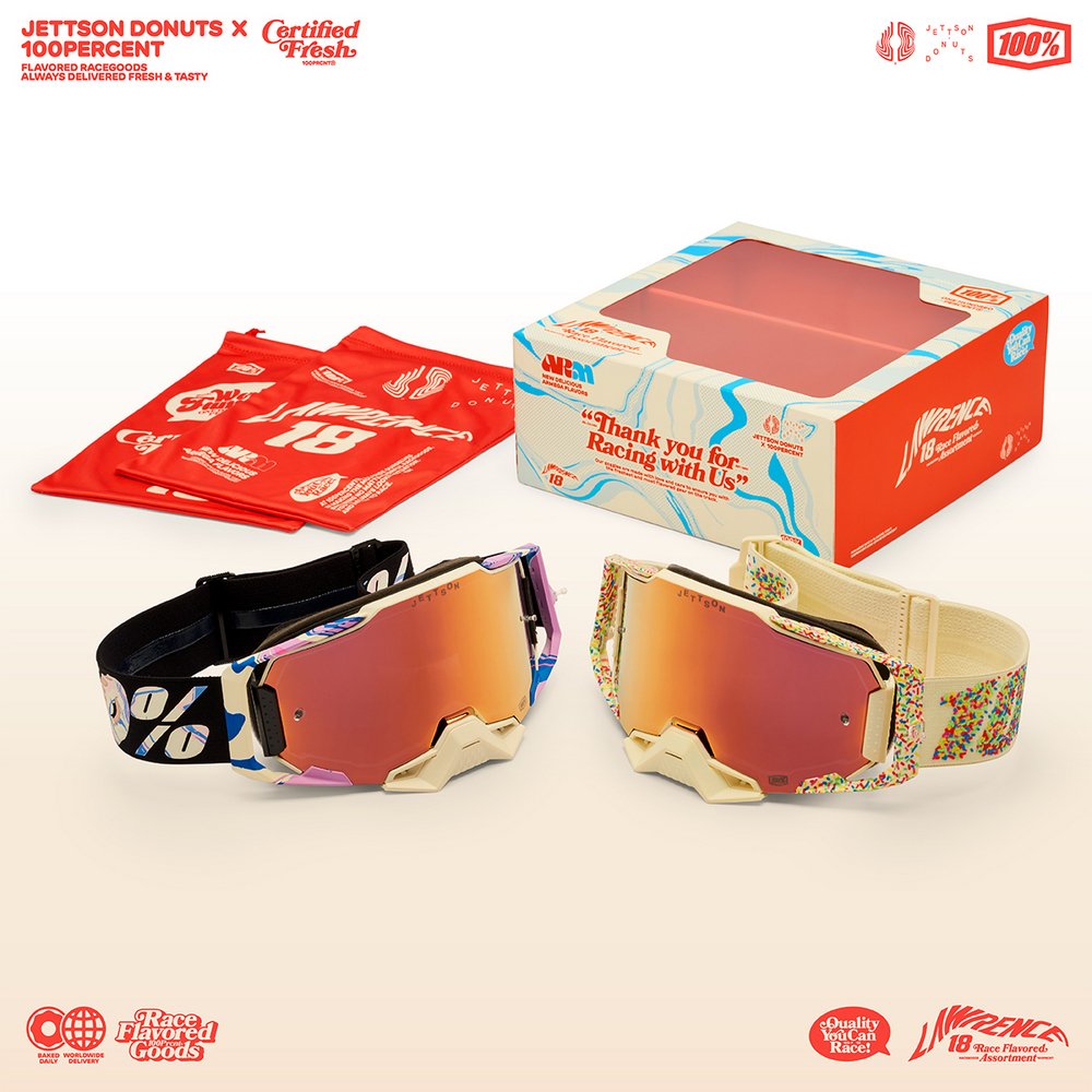 100 Percent Armega Goggle 2/PK Limited Edition! Jet Lawrence Donut - Mirror - Electrix