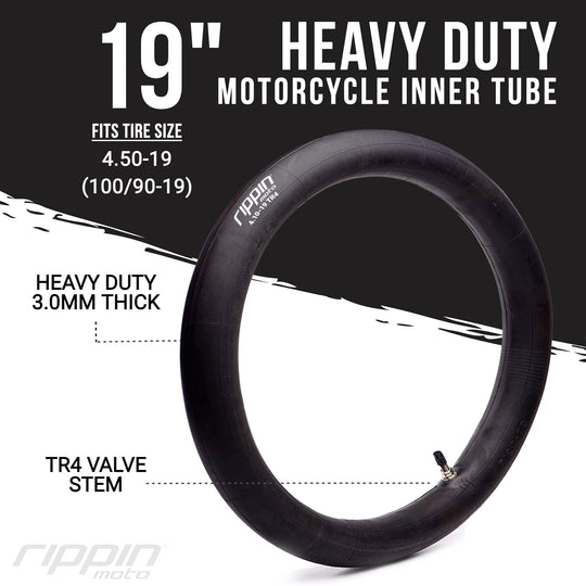 Rippin Moto 100/90-19 (4.10 x 19) Heavy Duty 19" Inner Tube 3mm Thick - Electrix