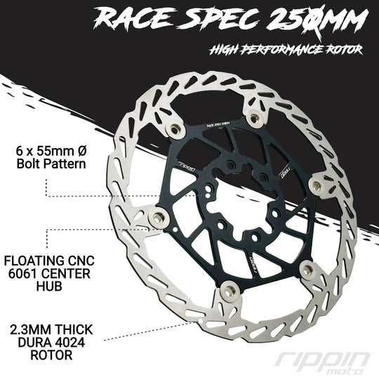 Rippin Moto 250mm Race Spec Oversize Brake Rotor (Rear - Surron) - Electrix