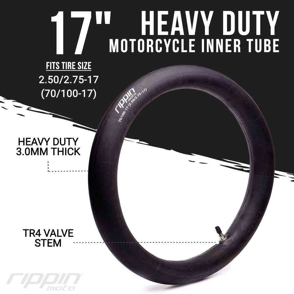 Rippin Moto 70/100-17 (2.50/2.75-17) Heavy Duty 17" Inner Tube 3mm Thick - Electrix