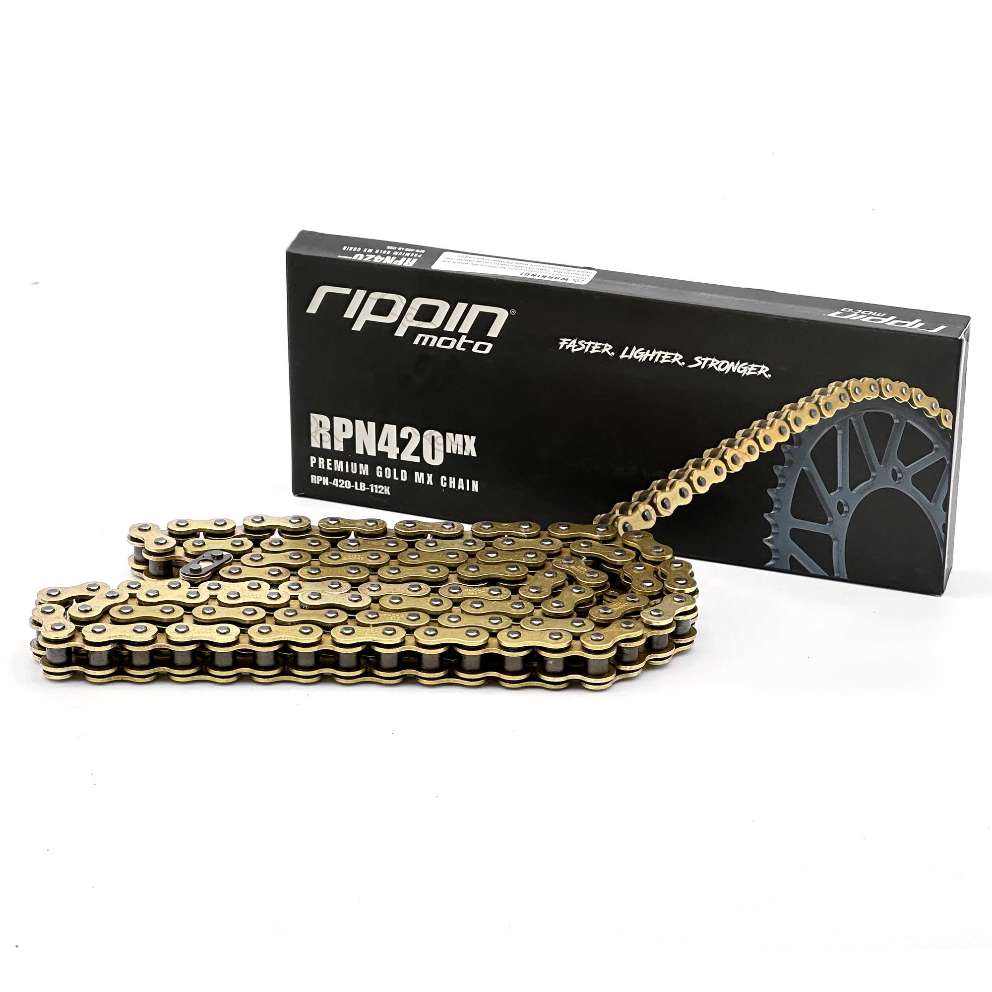 Rippin Moto RPN420MX Premium Gold MX O-Ring Chain for Surron Light Bee X, Segway X160 X260 & Talaria Sting - Electrix